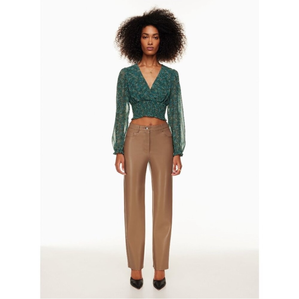 NWT Aritzia Wilfred The Melina Vegan Leather High Waist Pant Constant Ca…